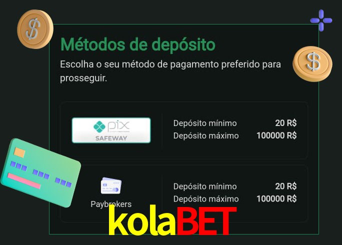 O cassino kolabet oferece uma grande variedade de métodos de pagamento